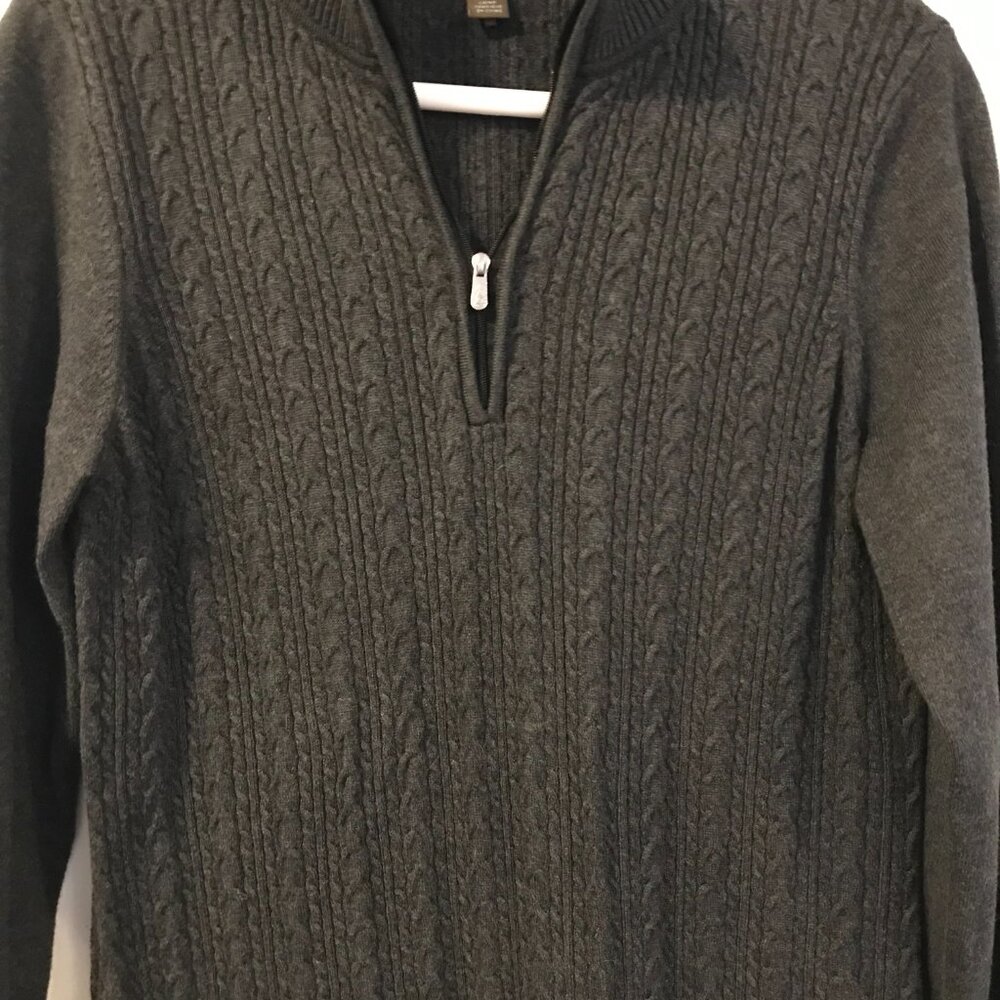 Tommy Bahama sweater dress grey women M cable knit cozy warm preppy capsule - Picture 9 of 12
